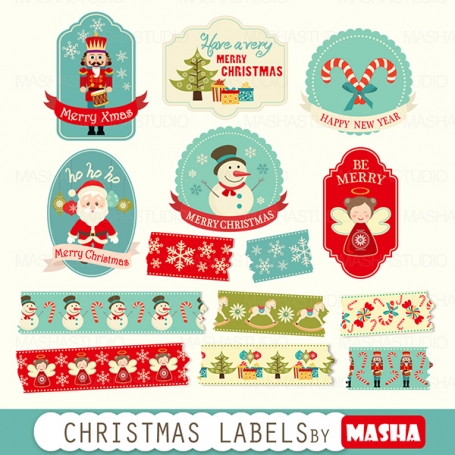 CHRISTMAS LABELS CLIPART