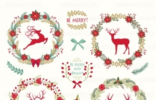 CHRISTMAS WREATHS CLIPART