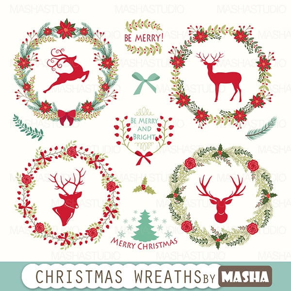 Download CHRISTMAS WREATHS CLIPART 