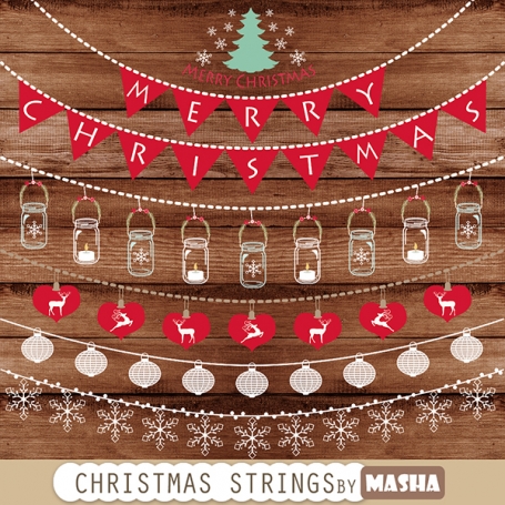 CHRISTMAS STRINGS CLIPART