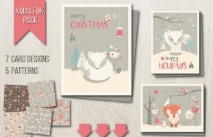 Xmas Fox Pack ► Cards + Patterns