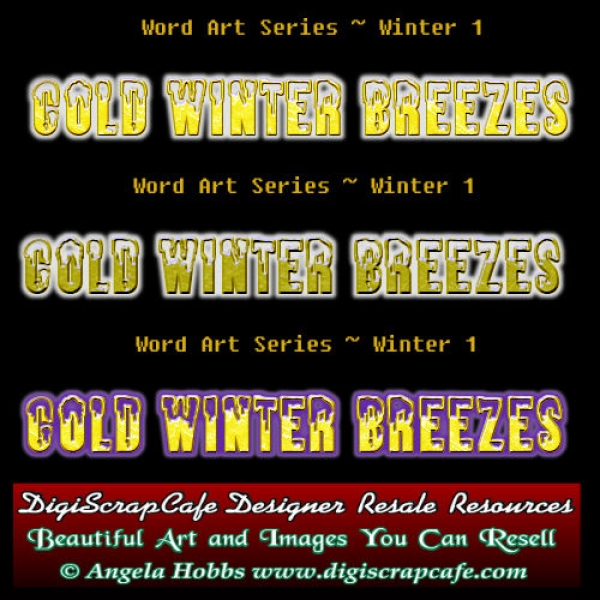 Download Cold Winter Winds Breezes Word Art Template PSD  