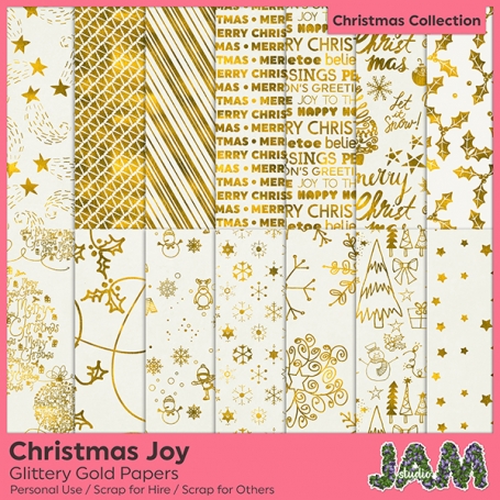 Christmas Joy - Glittery Gold