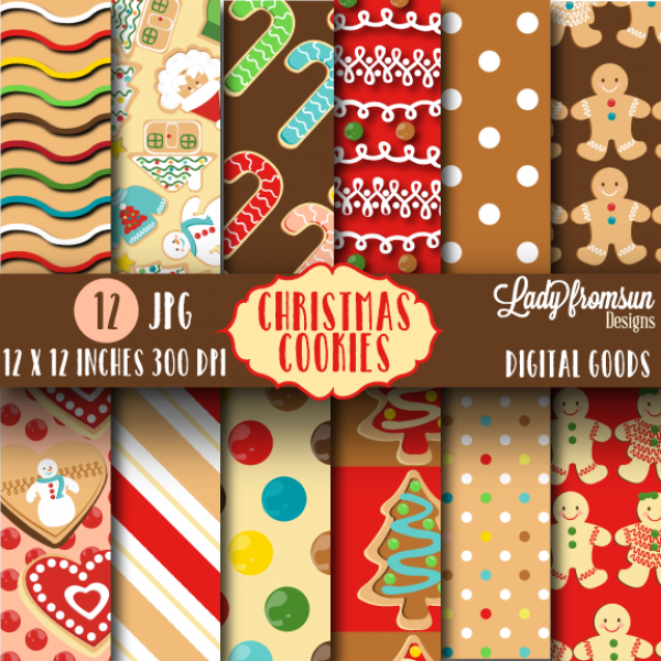 Download Christmas Cookies Digital Paper Pack 