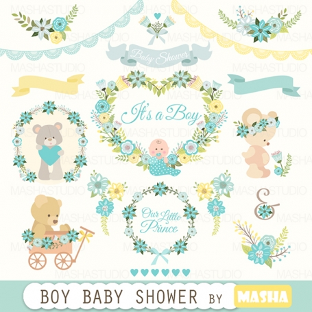 BABY BOY SHOWER CLIPART