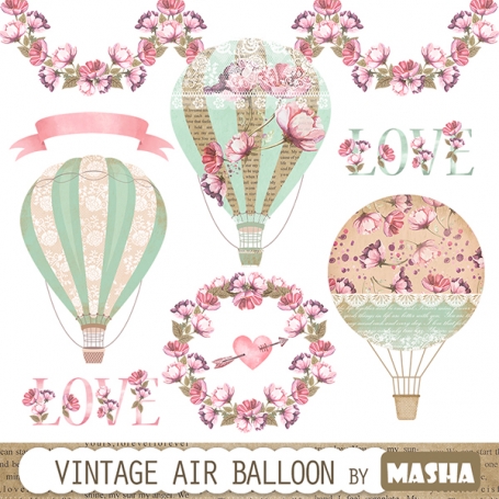 VINTAGE BALLOON CLIPART