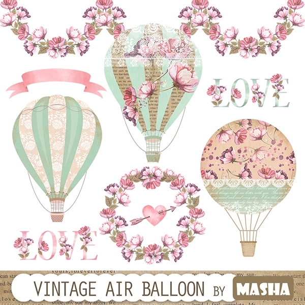 Download VINTAGE BALLOON CLIPART 