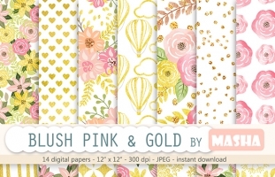 BLUSH PINK & GOLD DIGITAL