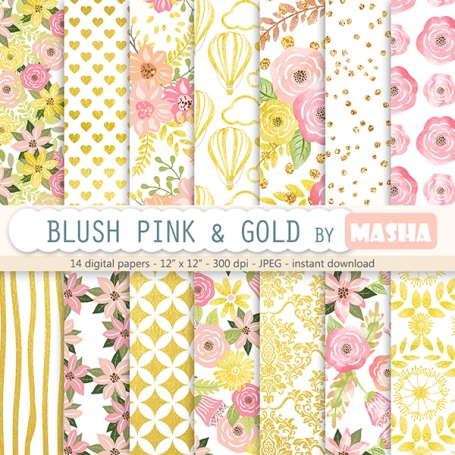 BLUSH PINK & GOLD DIGITAL