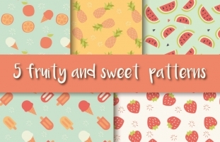5 Fruit and Ice Cream Patterns