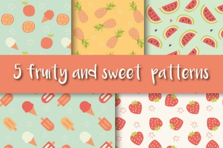 5 Fruit and Ice Cream Patterns