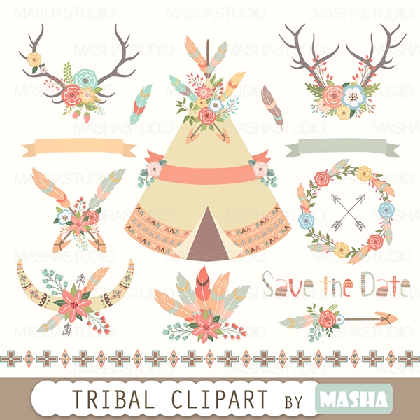 Download Floral Tribal Clipart 