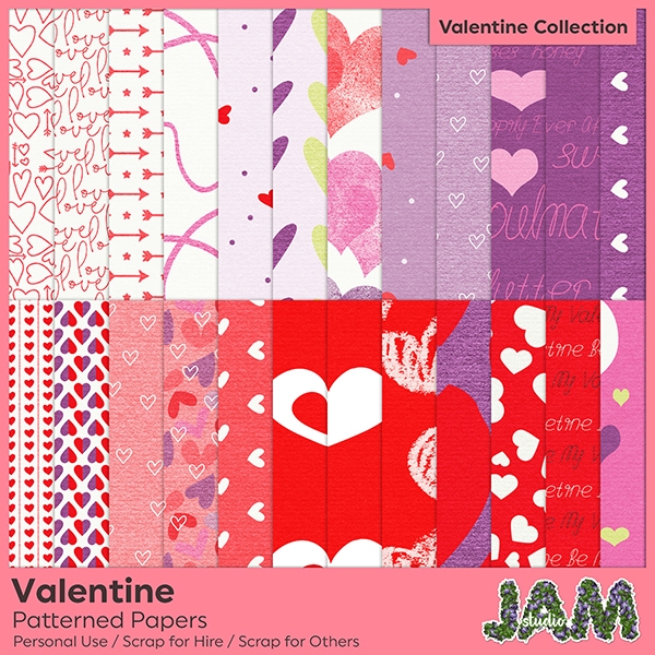 Download Valentine Patterned Papers 