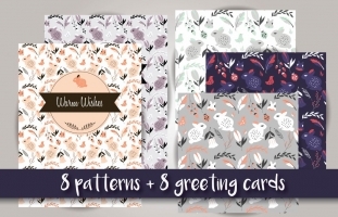 8 patterns + 8 greeting cards