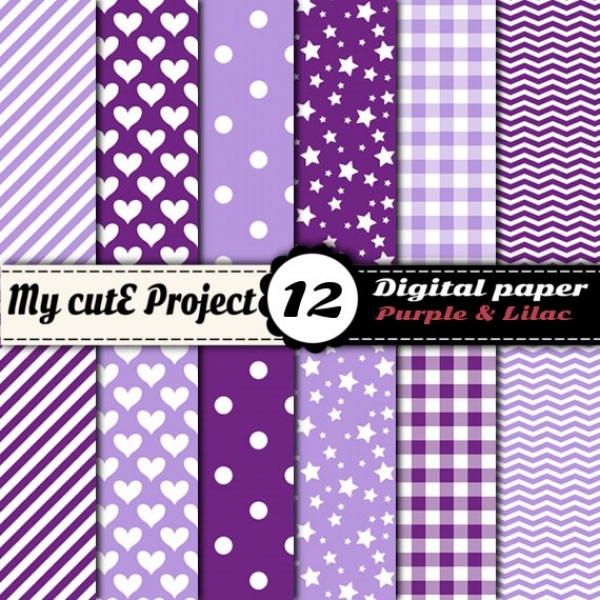 Download Purple & Lilac - Digital Scrapbooking Paper  