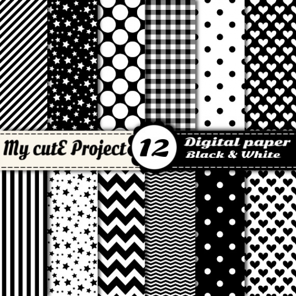 Download Black - Digital Scrapbooking Paper  