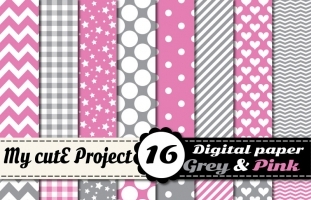 Grey & Pink - Digital