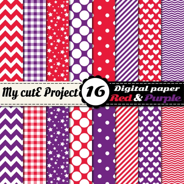 Download Red & Purple - Digital Scrapbooking Paper 