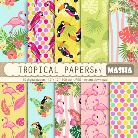 TROPICAL DIGITAL PAPERS