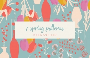7 Spring Patterns - Tulips &