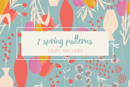 7 Spring Patterns - Tulips &