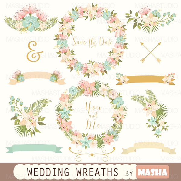 Download WEDDING WREATHS CLIPART 