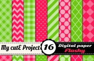 Pink & Green Digital Paper