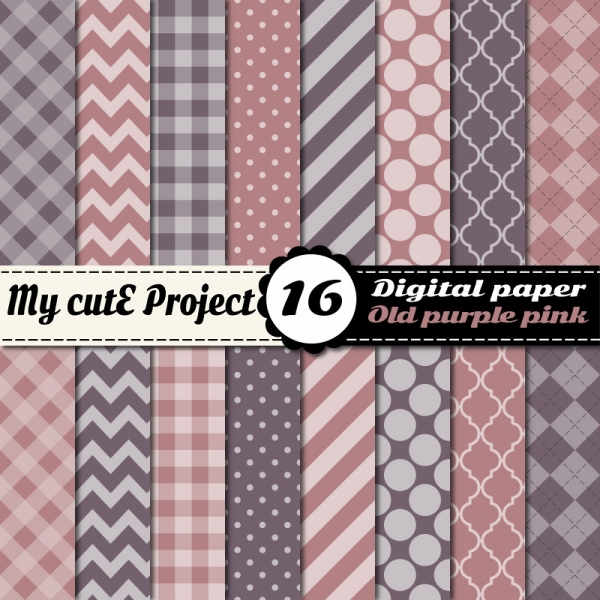 Download Old pink & Purple Digital Scrapbooking Paper  