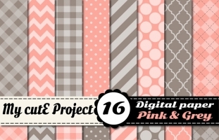 Pink & Grey Digital Paper