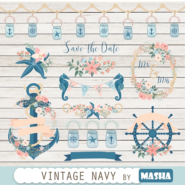 Download Vintage Navy Clipart 