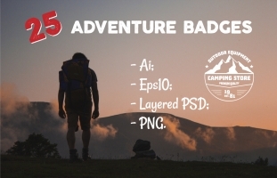 25 Adventure Badges & Logos ⛺