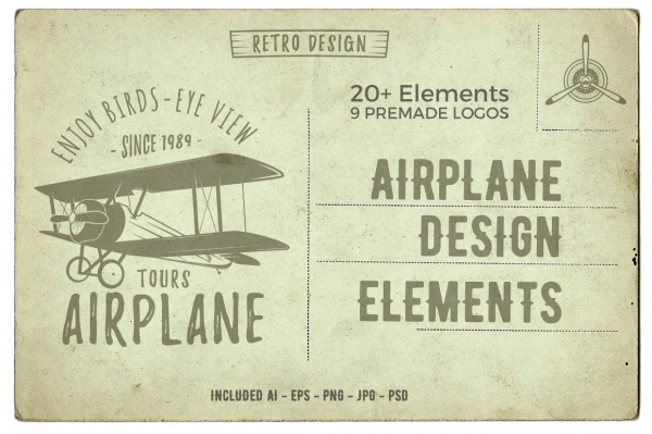 Download Airplane Badges & Design Elements 