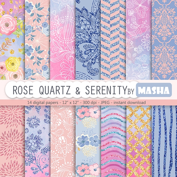 Download  Rose Quartz And Serenity Digital Papers 