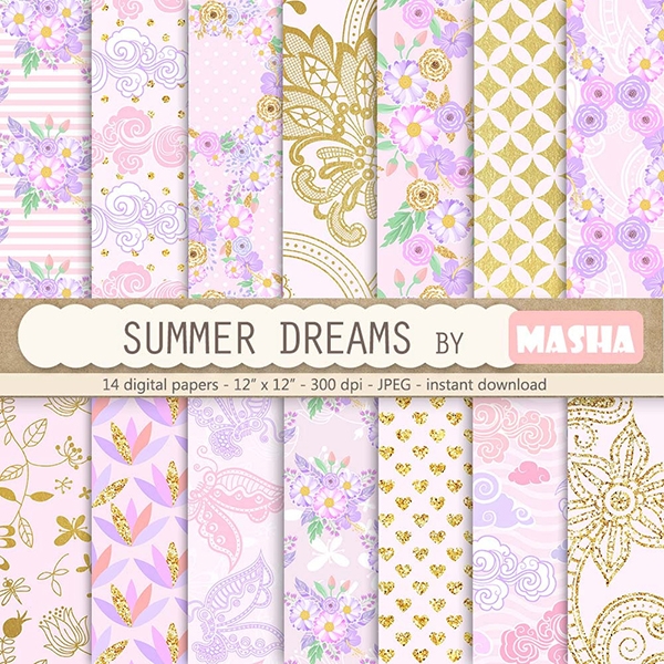 Download Summer Dreams Digital Papers 