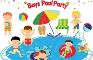 Pool Party Clipart - Boys