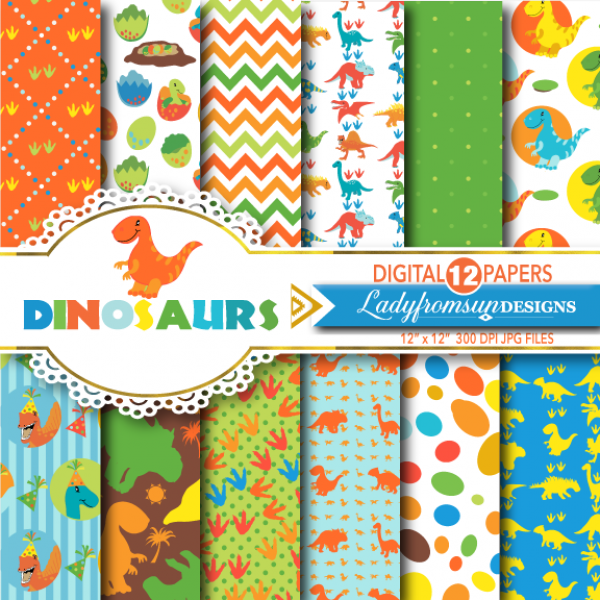 Download Dinosaur Digital Paper Pack 