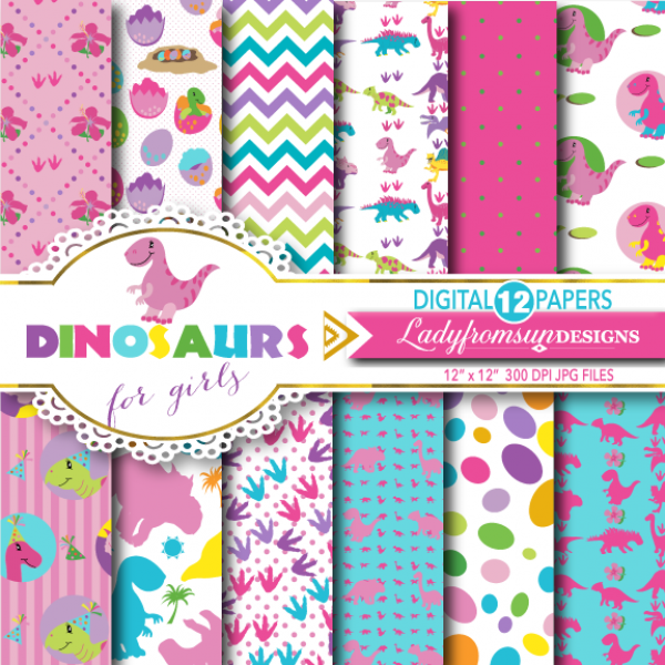 Download Dinosaurs Digital paper pack 