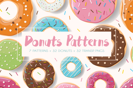 Donuts - patterns and illustrations