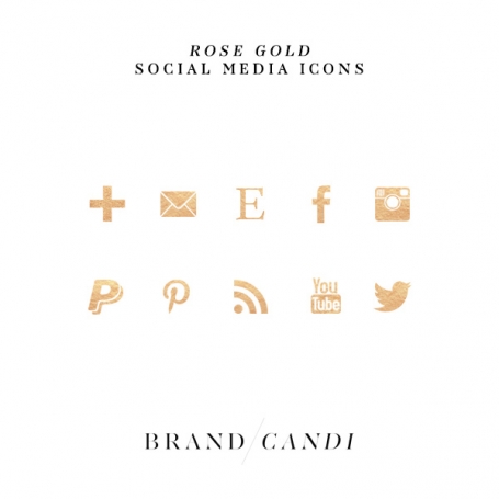 Rose Gold Social Media Icons