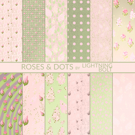 Roses & Dots Digital Paper