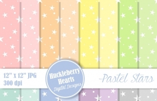 Pastel Stars Digital Paper