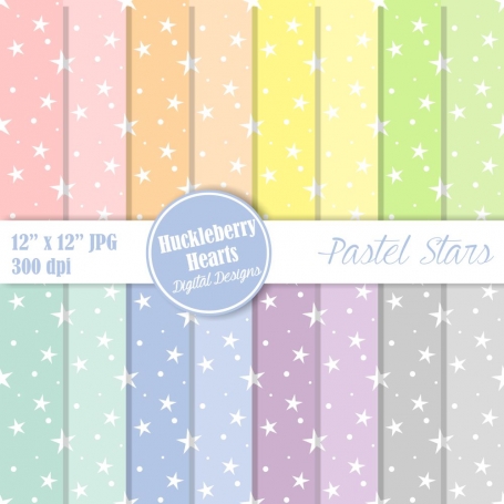 Pastel Stars Digital Paper