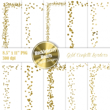 Gold Confetti Borders Clipart