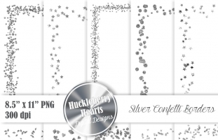 Silver Confetti Borders Clipart