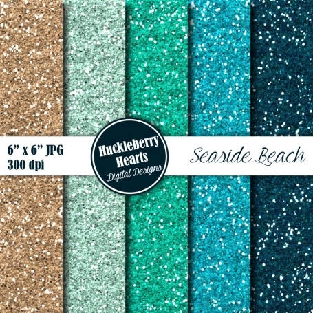 Seaside Beach Glitter Digital Paper