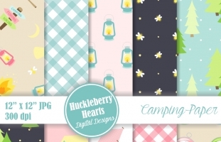 Camping Digital Scrapbook Paper