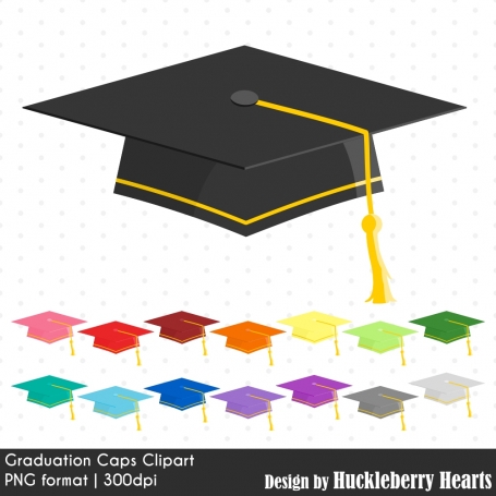 Graduation Caps Clipart