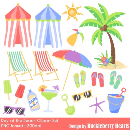 Day at the Beach Clipart Set