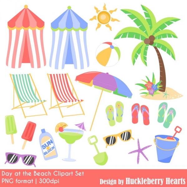 Download Day at the Beach Clipart Set 