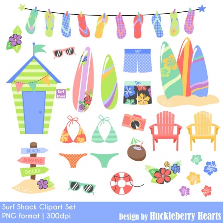 Surf Shack Clipart Set